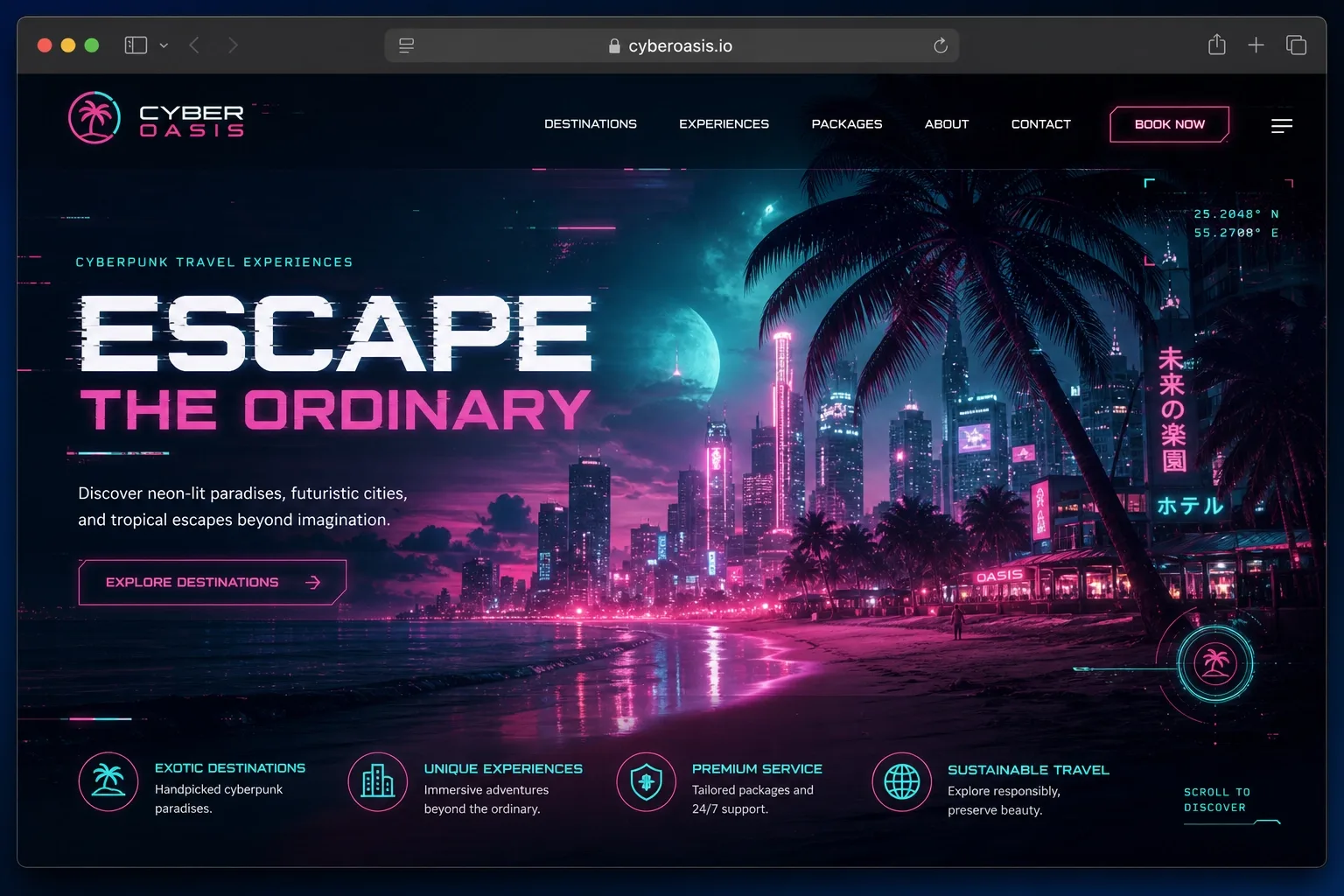 Cyber Oasis travel site
