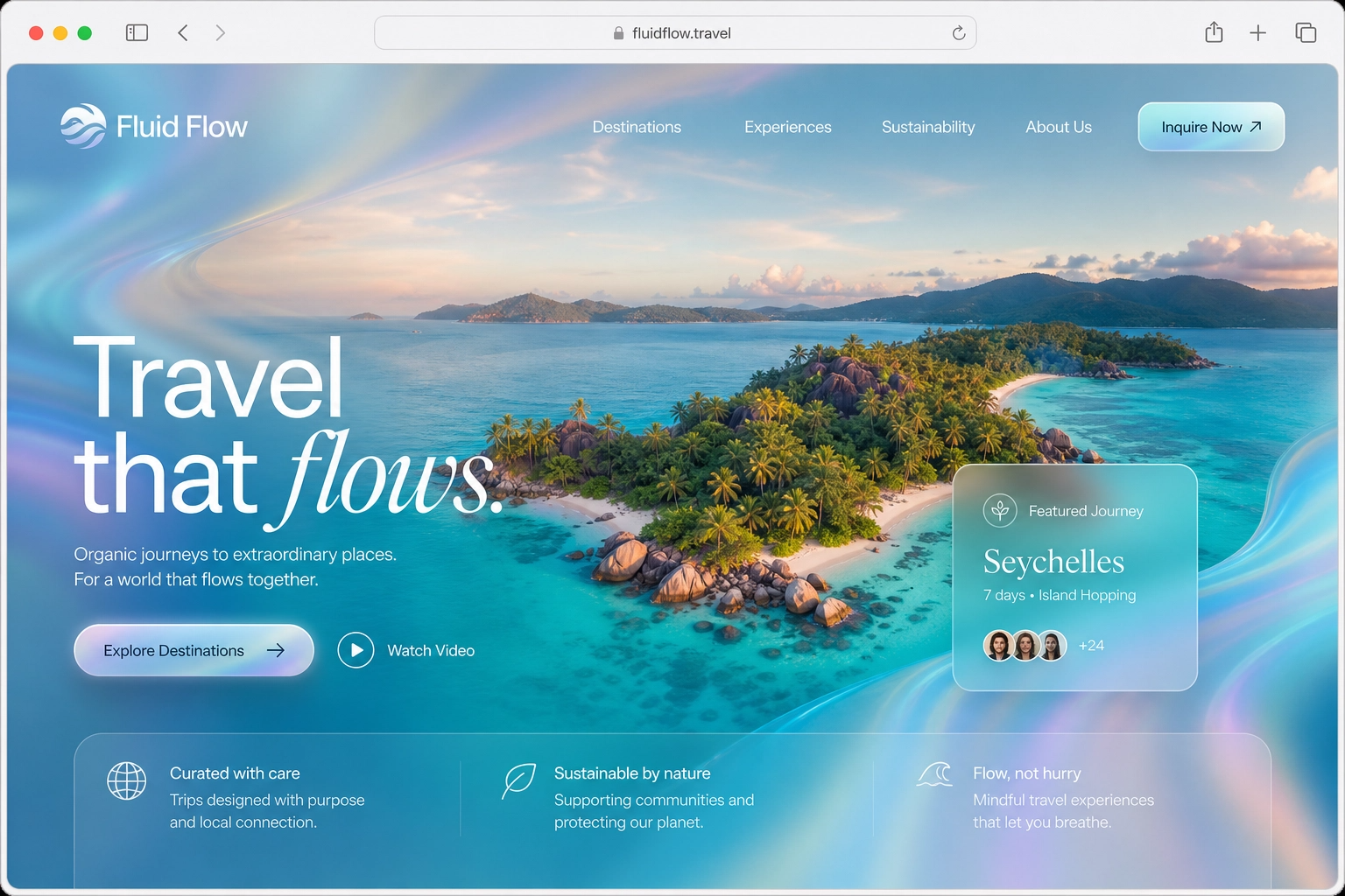 Fluid Flow travel site