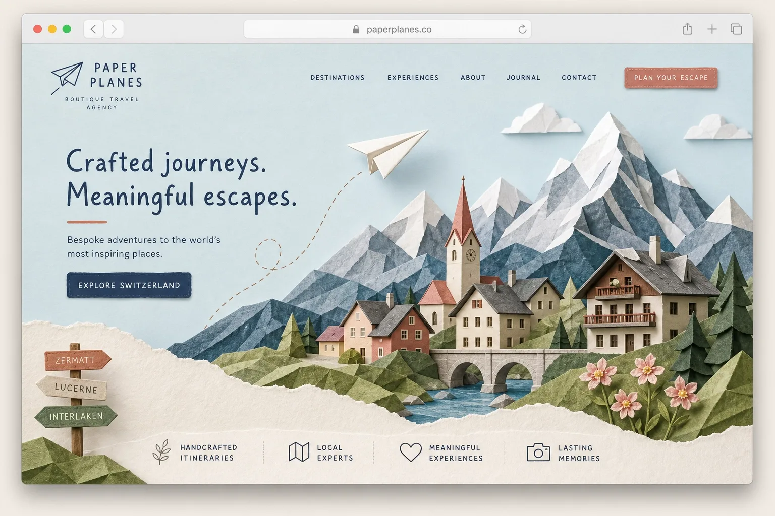 Paper Planes travel site